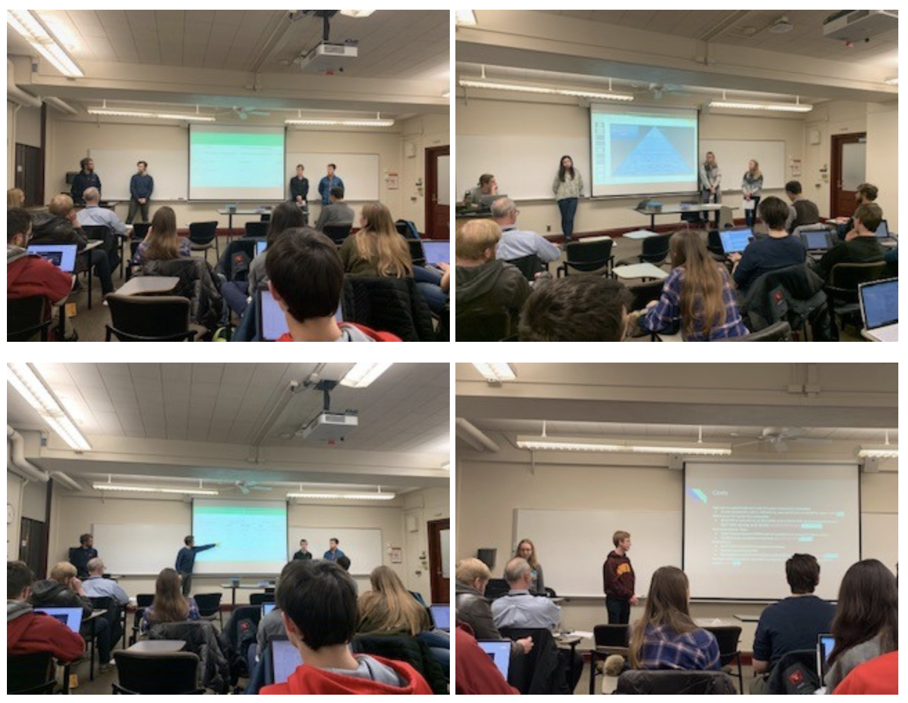 Student teams presenting in front of Minnesota Assistant US Attorney Tim Rank, Fall 2019